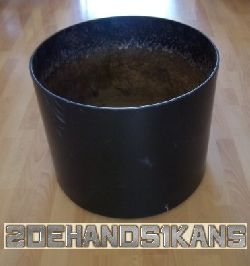 kunstof plantenbak / pot groot zwart 50 cm Ø inclusief wielen