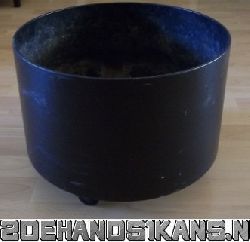 kunstof plantenbak / pot medium zwart 36.5 cm Ø op wielen
